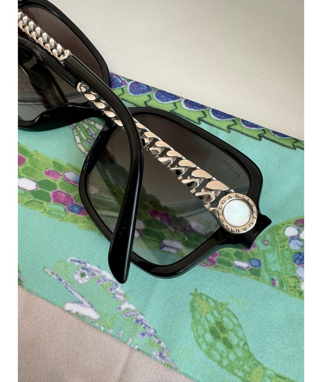 BVLGARI Черные пластиковые солнцезащитные очки, фото 7