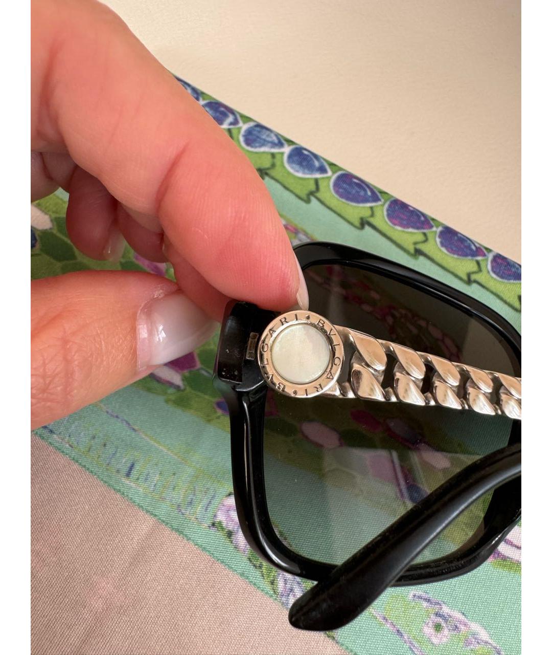 BVLGARI Черные пластиковые солнцезащитные очки, фото 5