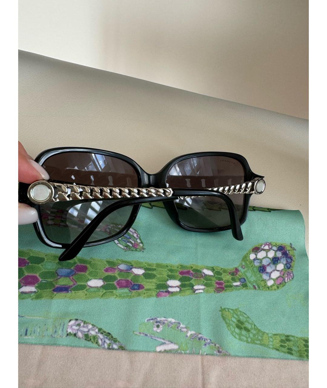 BVLGARI Черные пластиковые солнцезащитные очки, фото 6