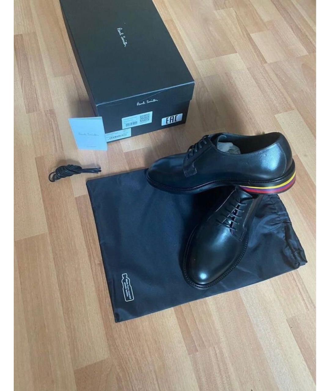PAUL SMITH Черные кожаные туфли, фото 2