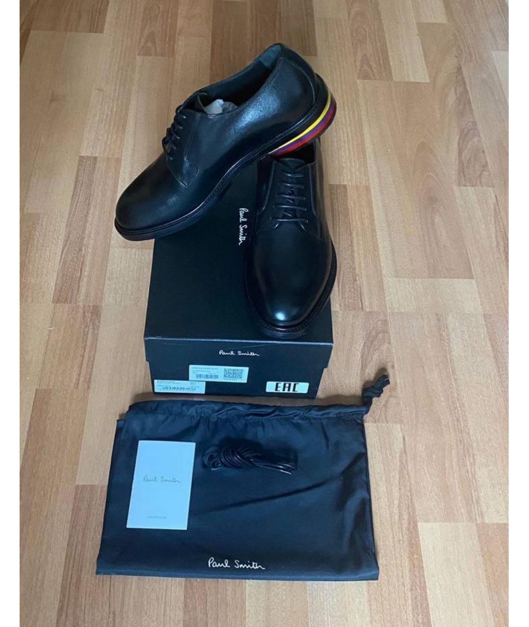 PAUL SMITH Черные кожаные туфли, фото 5