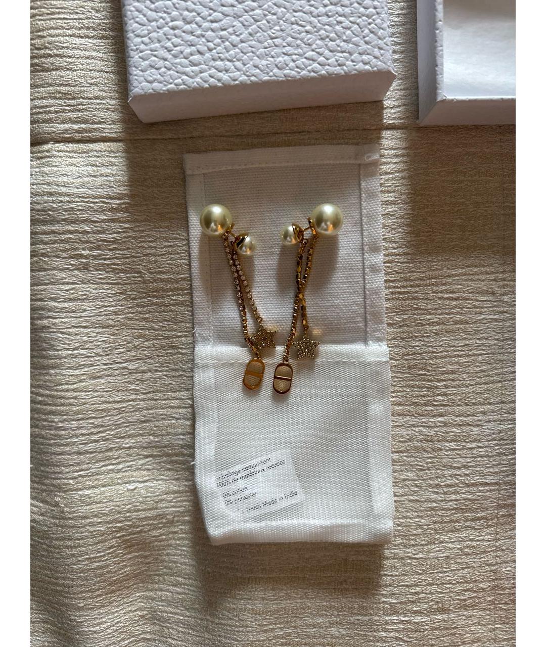 CHRISTIAN DIOR Золотые жемчужные серьги, фото 2