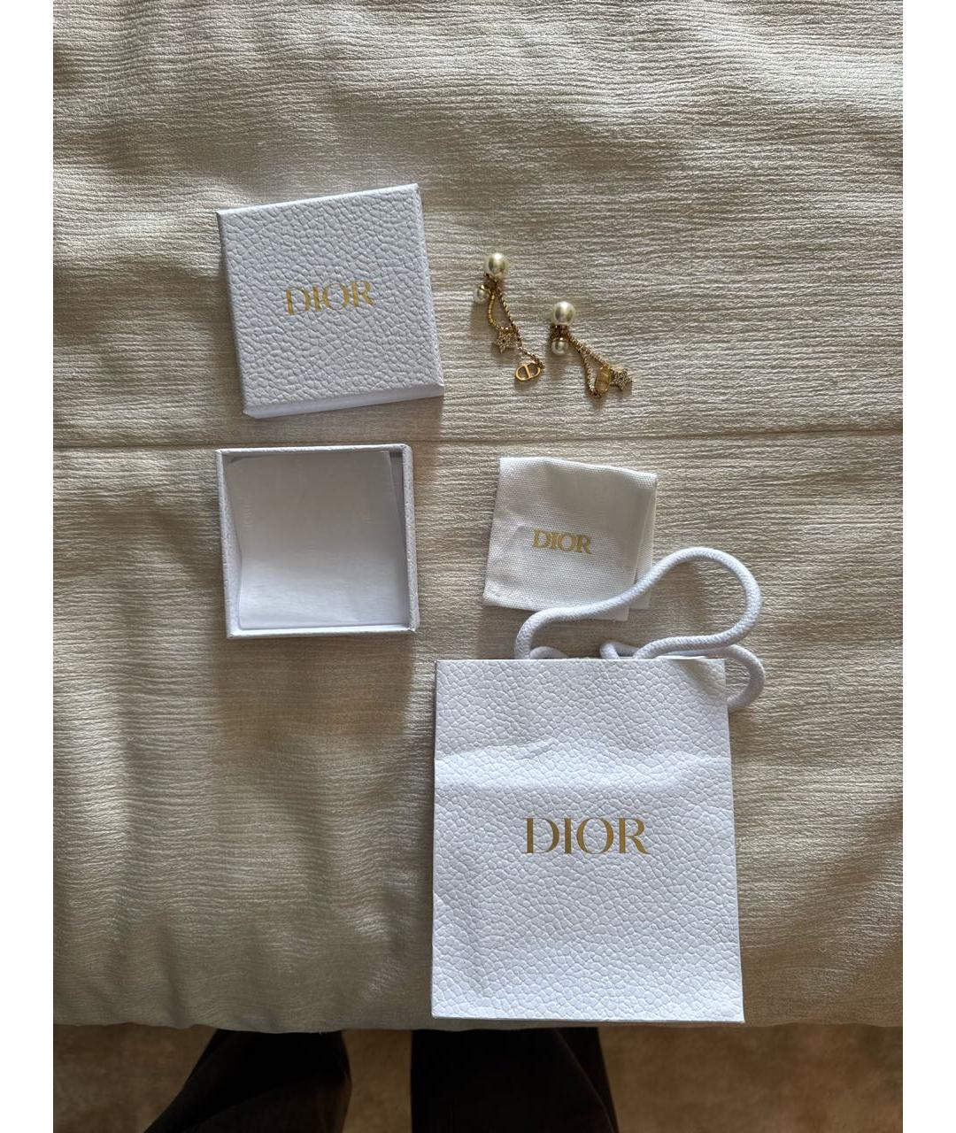 CHRISTIAN DIOR Золотые жемчужные серьги, фото 5