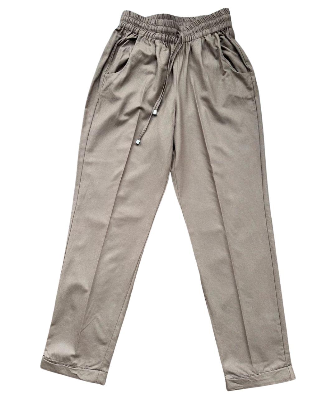 KITON Бежевые шерстяные брюки узкие, фото 1