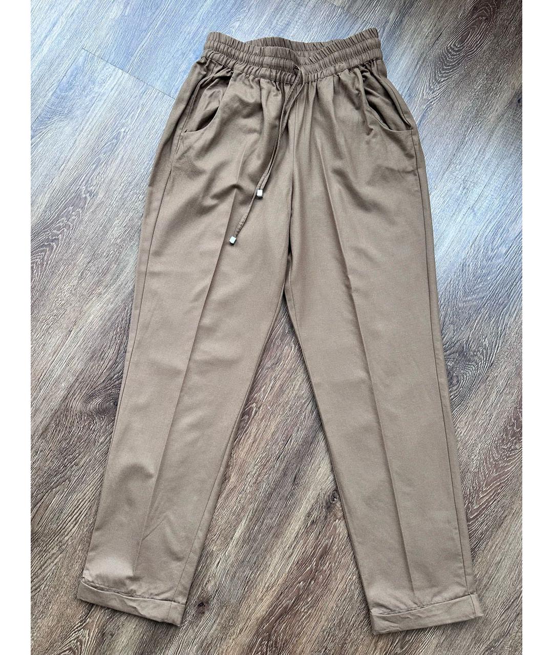 KITON Бежевые шерстяные брюки узкие, фото 5