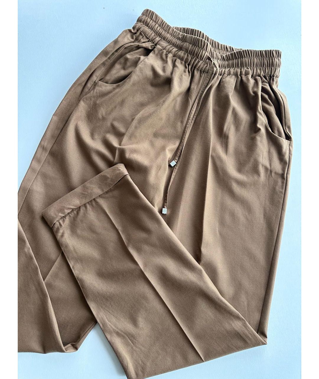 KITON Бежевые шерстяные брюки узкие, фото 4