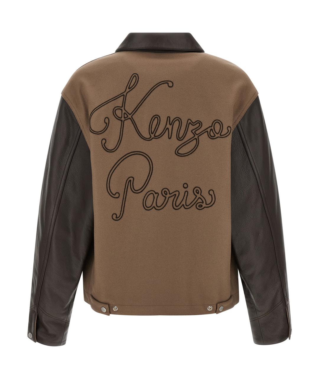 KENZO Коричневая шерстяная куртка, фото 2