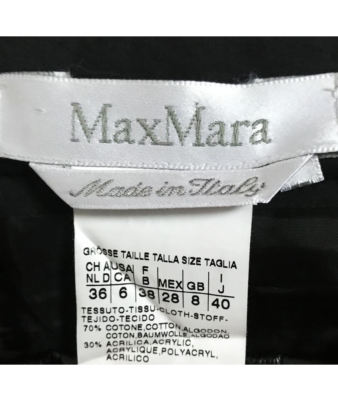 MAX MARA Черная хлопковая юбка миди, фото 3