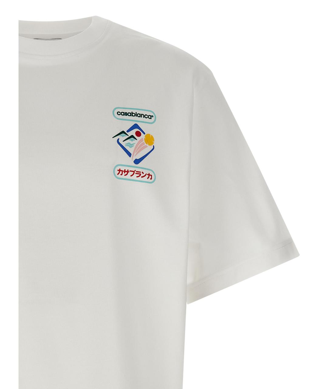 CASABLANCA Белая хлопковая футболка, фото 3