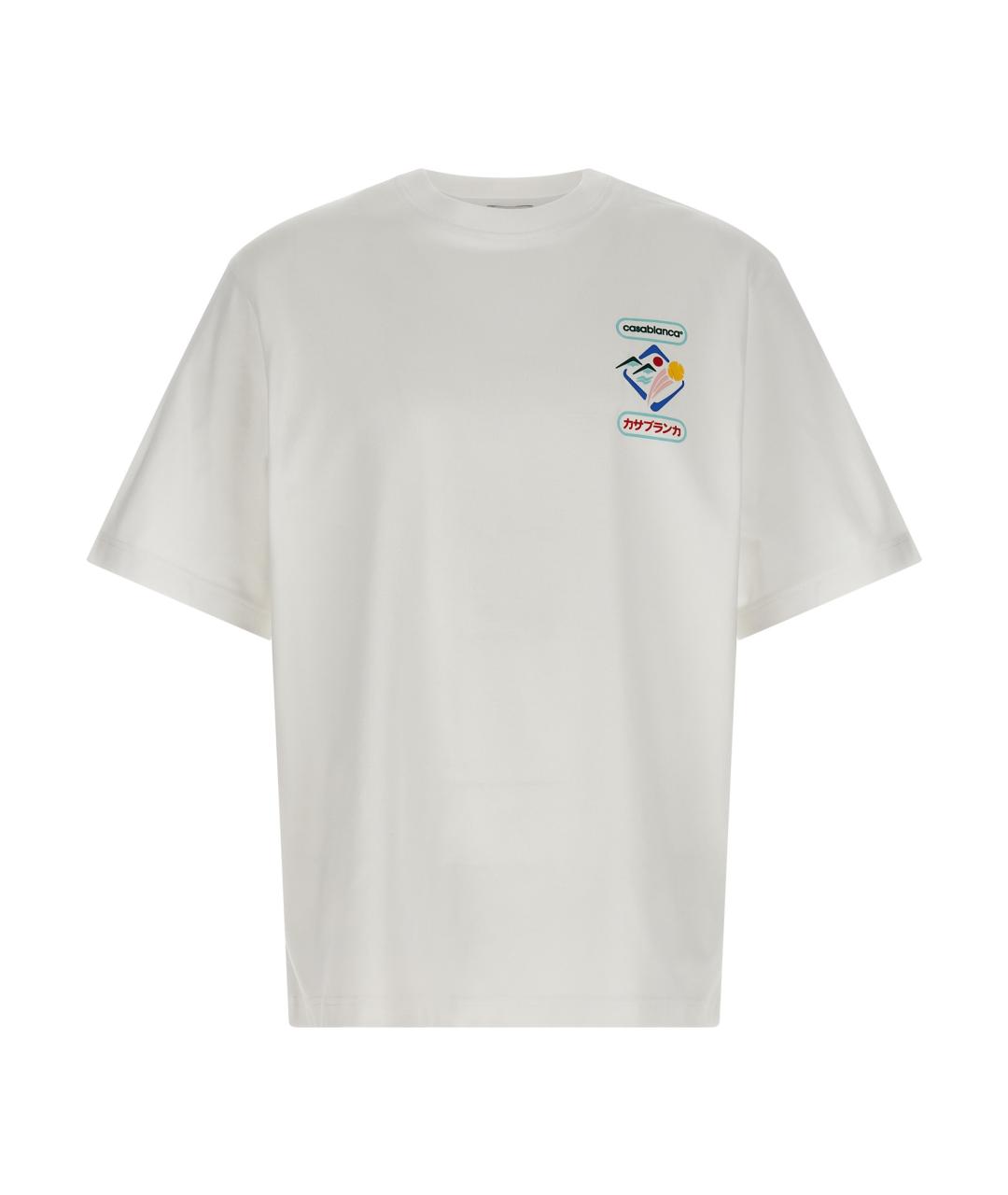 CASABLANCA Белая хлопковая футболка, фото 1