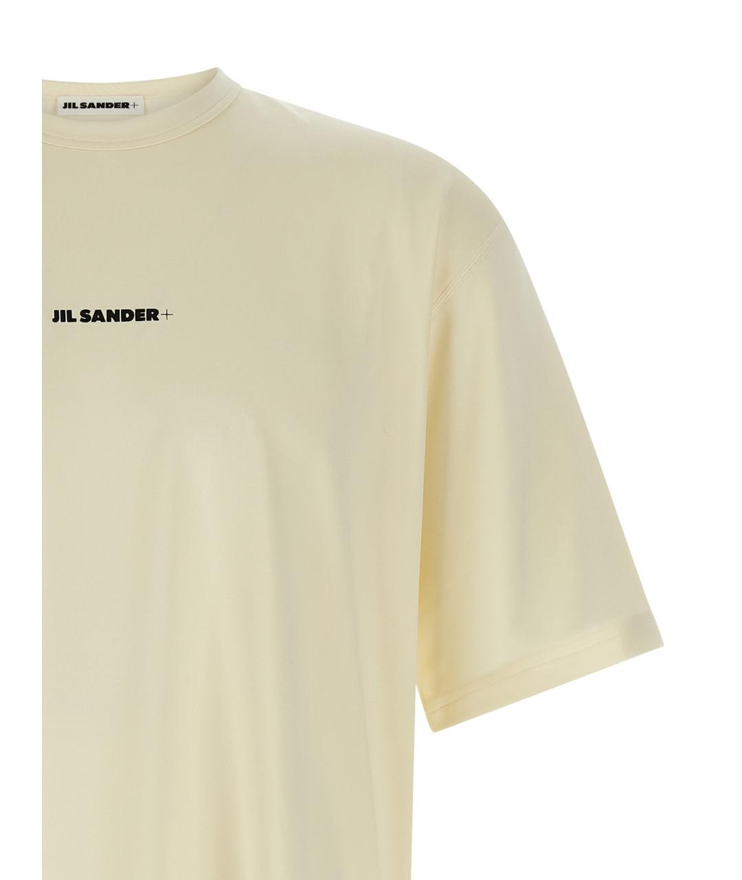JIL SANDER Бежевая синтетическая футболка, фото 3