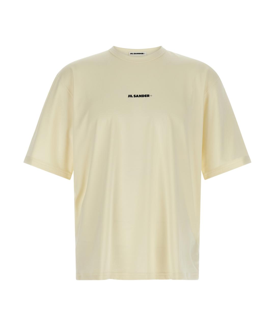 JIL SANDER Бежевая синтетическая футболка, фото 1