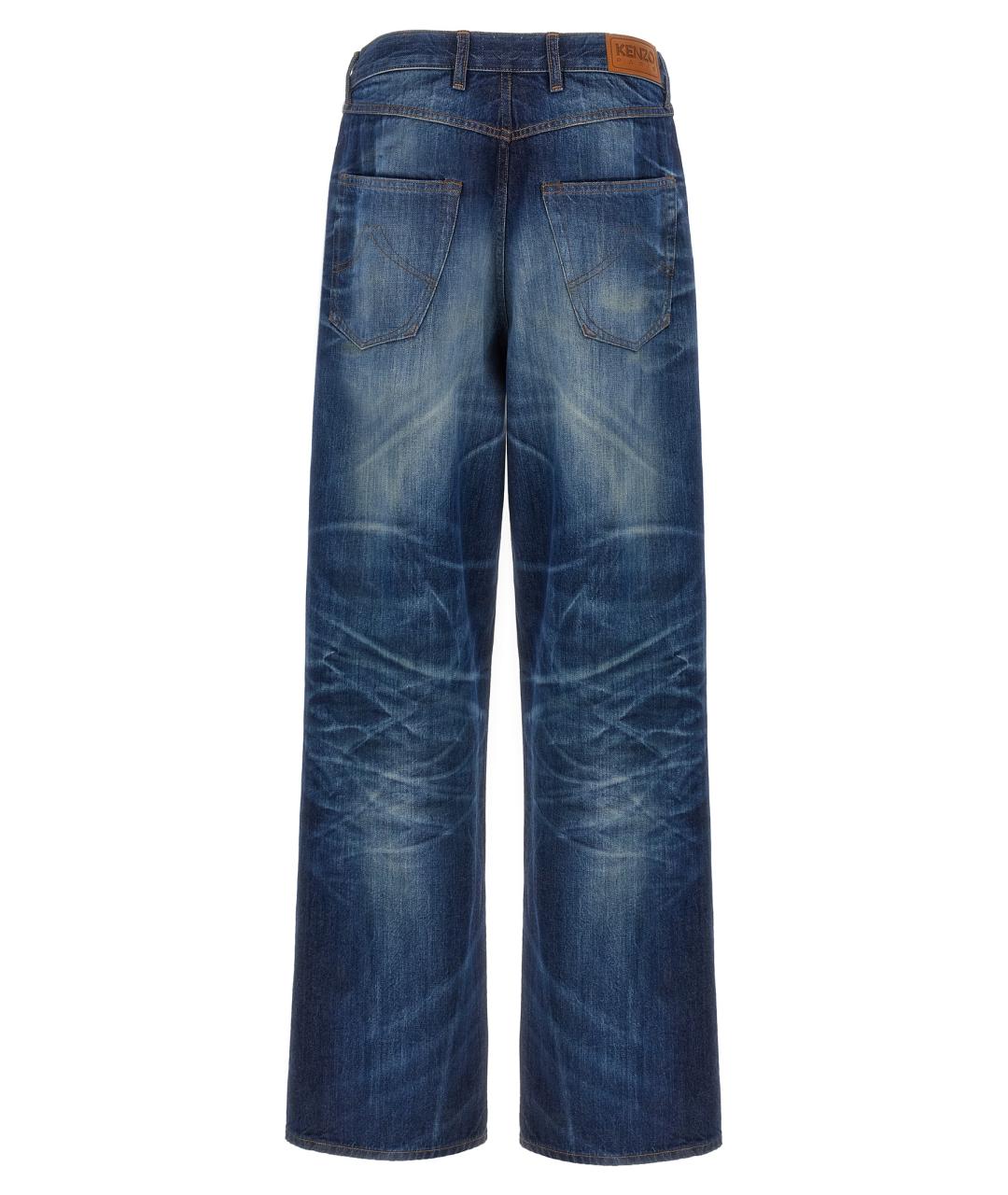 KENZO Синие хлопковые прямые джинсы, фото 2