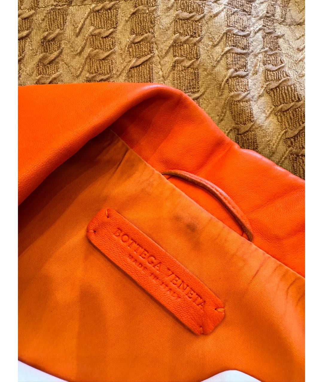BOTTEGA VENETA Оранжевая кожаная куртка, фото 4