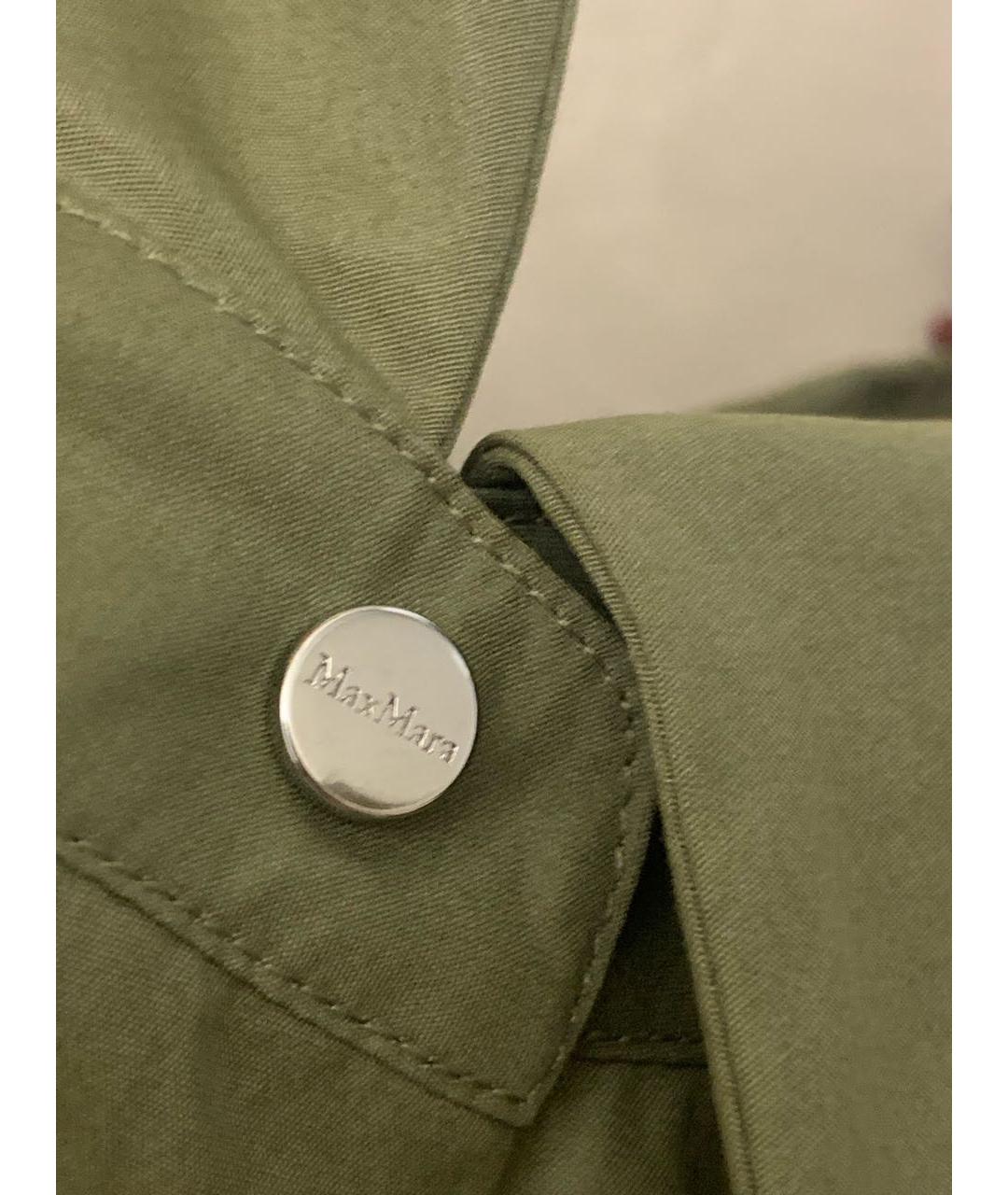 MAX MARA STUDIO Хаки хлопковая рубашка, фото 4