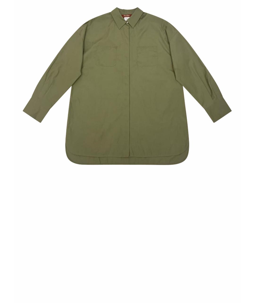 MAX MARA STUDIO Хаки хлопковая рубашка, фото 1