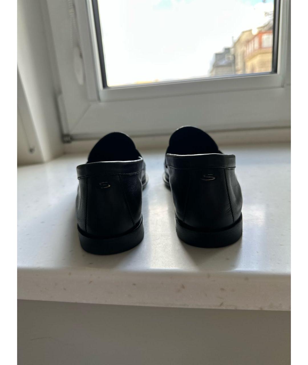 SANTONI Черные кожаные лоферы, фото 4