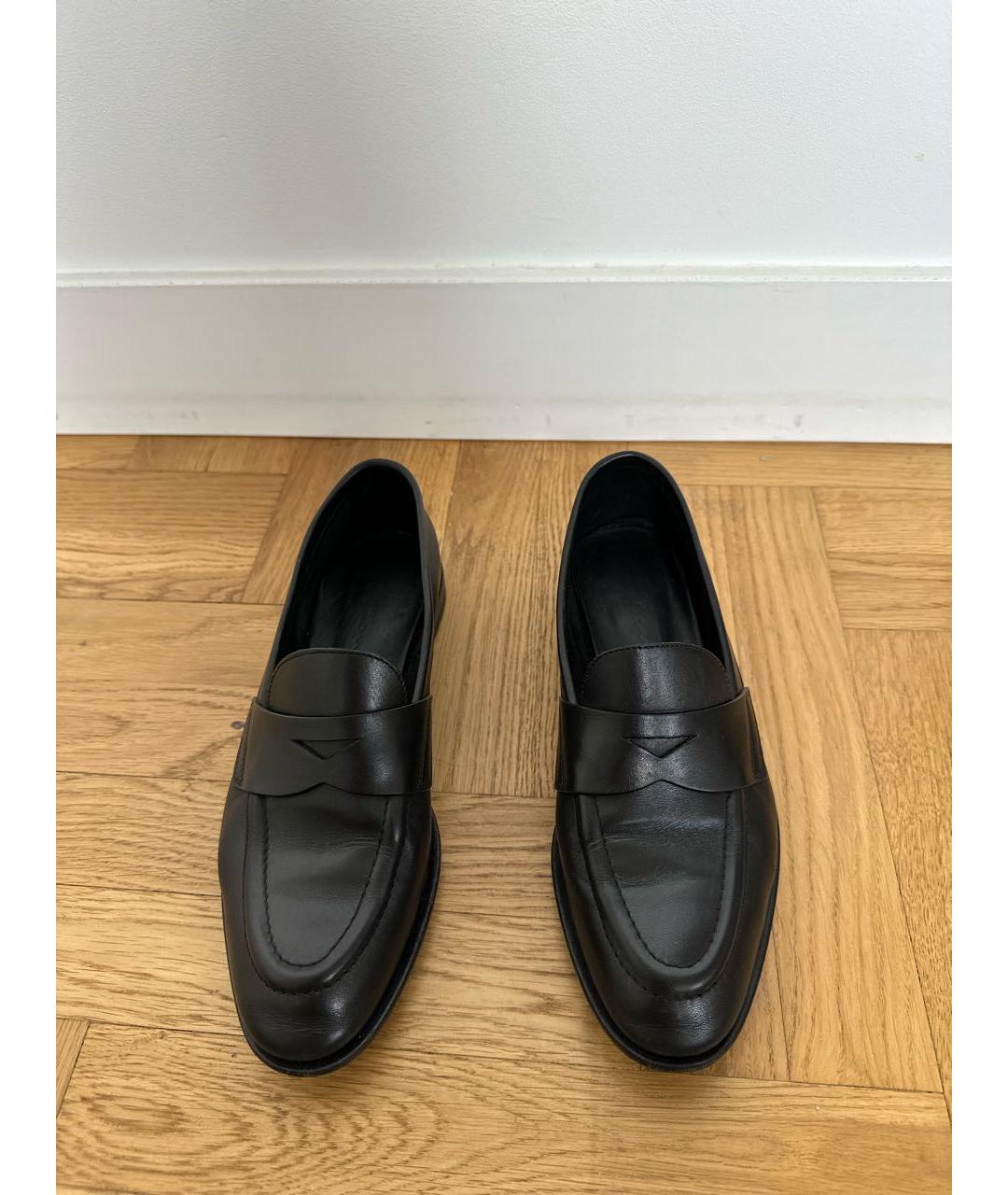 SANTONI Черные кожаные лоферы, фото 2