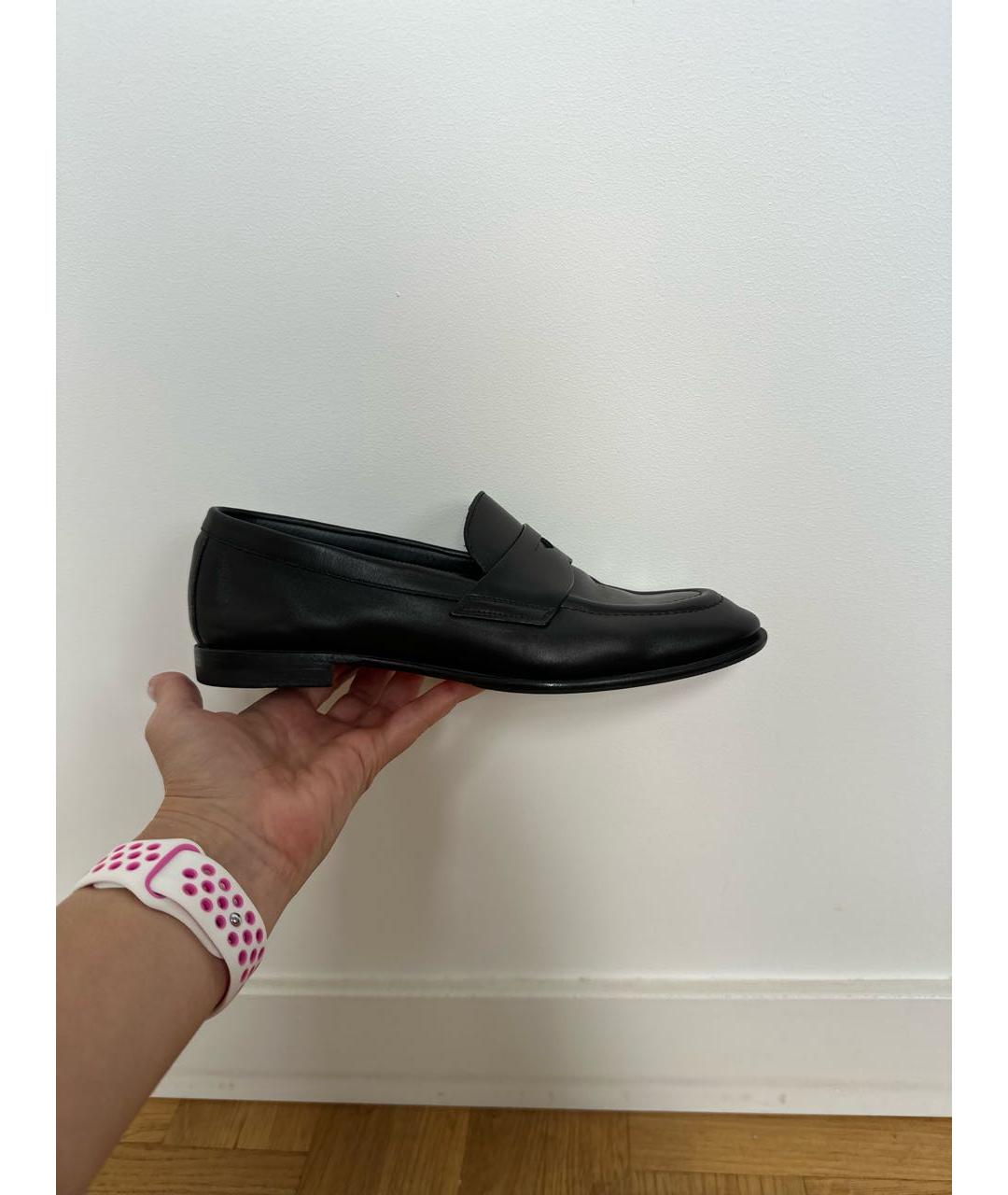 SANTONI Черные кожаные лоферы, фото 5