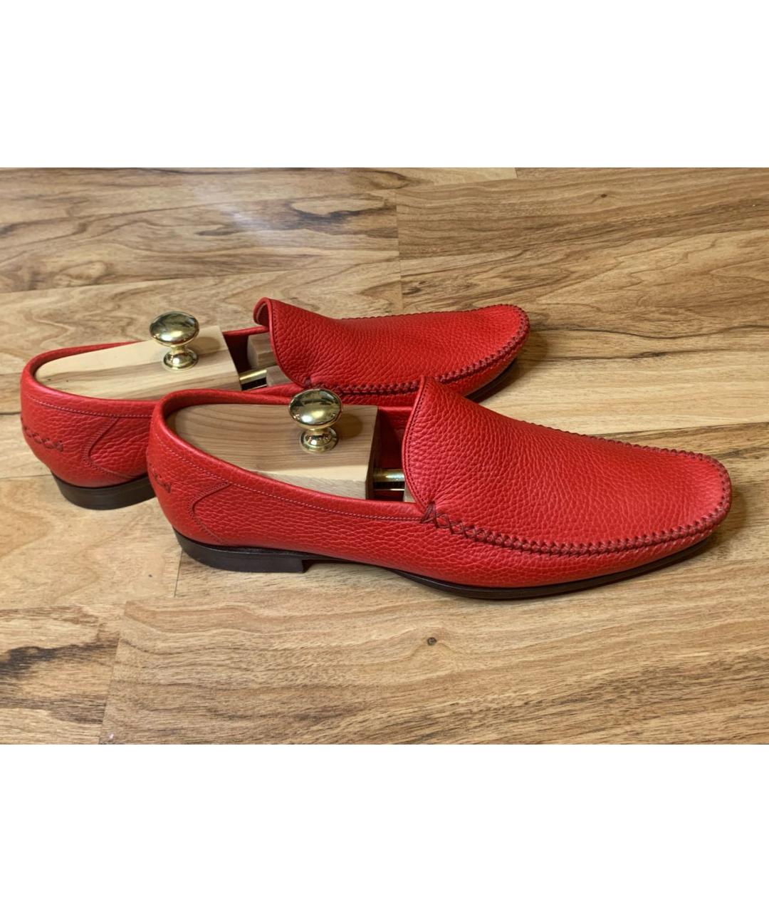 BOTTEGA VENETA Красные кожаные мокасины, фото 9