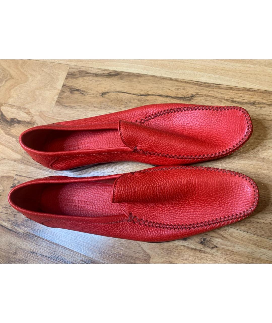 BOTTEGA VENETA Красные кожаные мокасины, фото 7