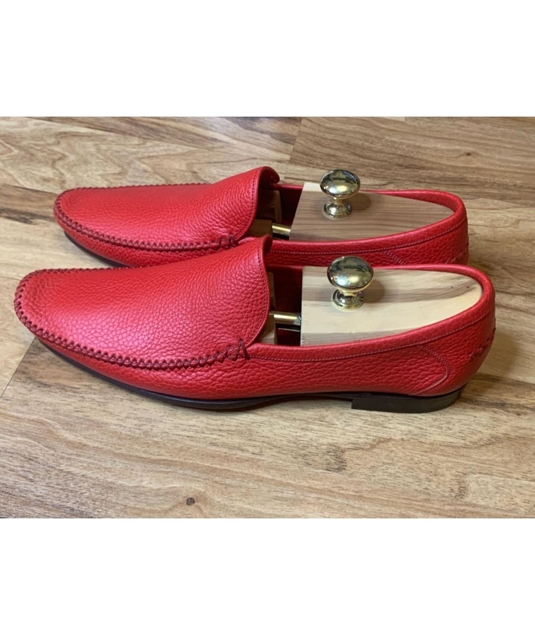 BOTTEGA VENETA Красные кожаные мокасины, фото 5