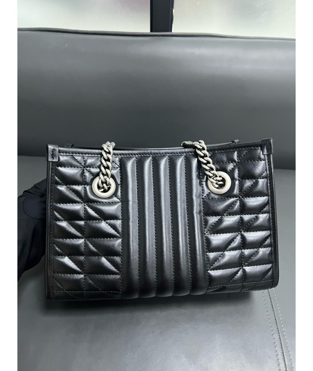 GUCCI Черная кожаная сумка тоут, фото 3