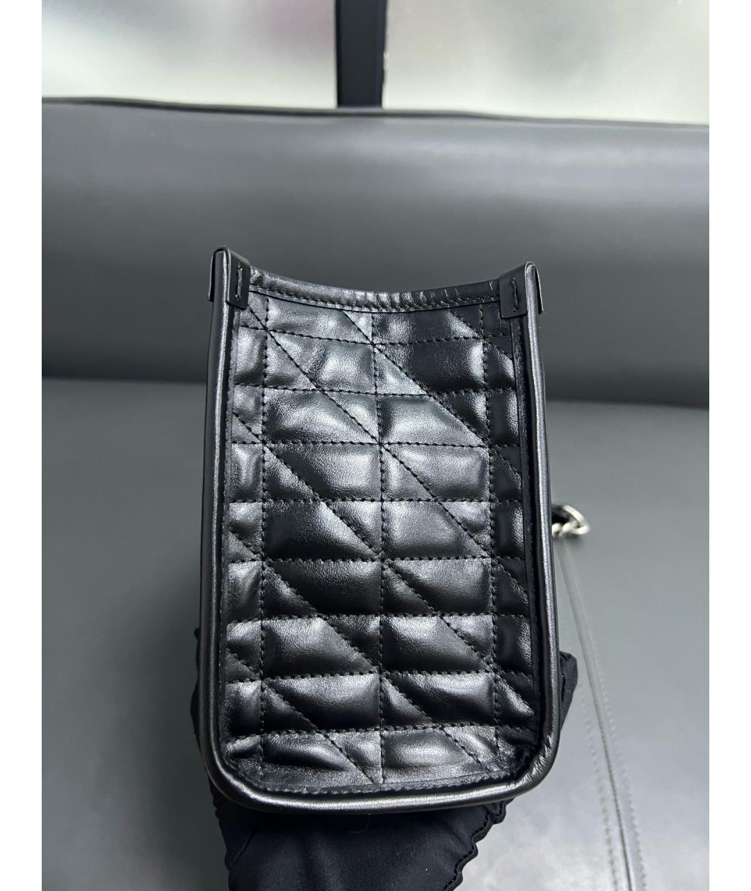 GUCCI Черная кожаная сумка тоут, фото 5