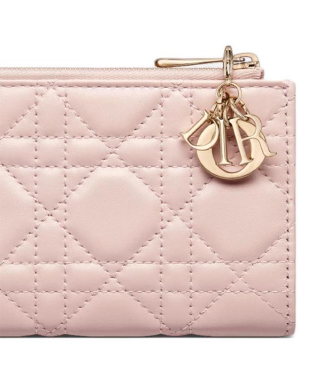 CHRISTIAN DIOR Розовый кожаный кошелек, фото 6