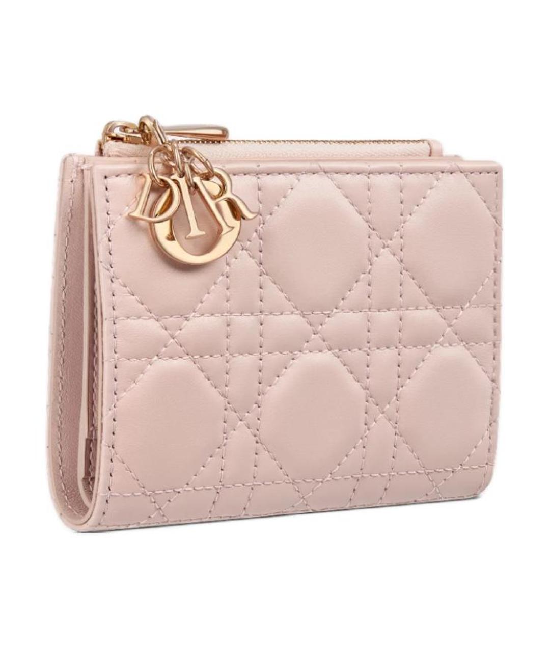 CHRISTIAN DIOR Розовый кожаный кошелек, фото 2