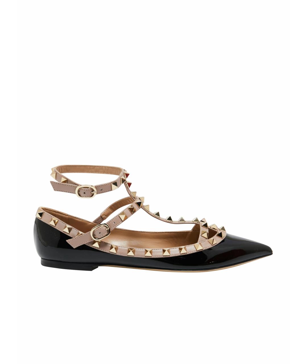 VALENTINO Черные балетки из лакированной кожи, фото 1
