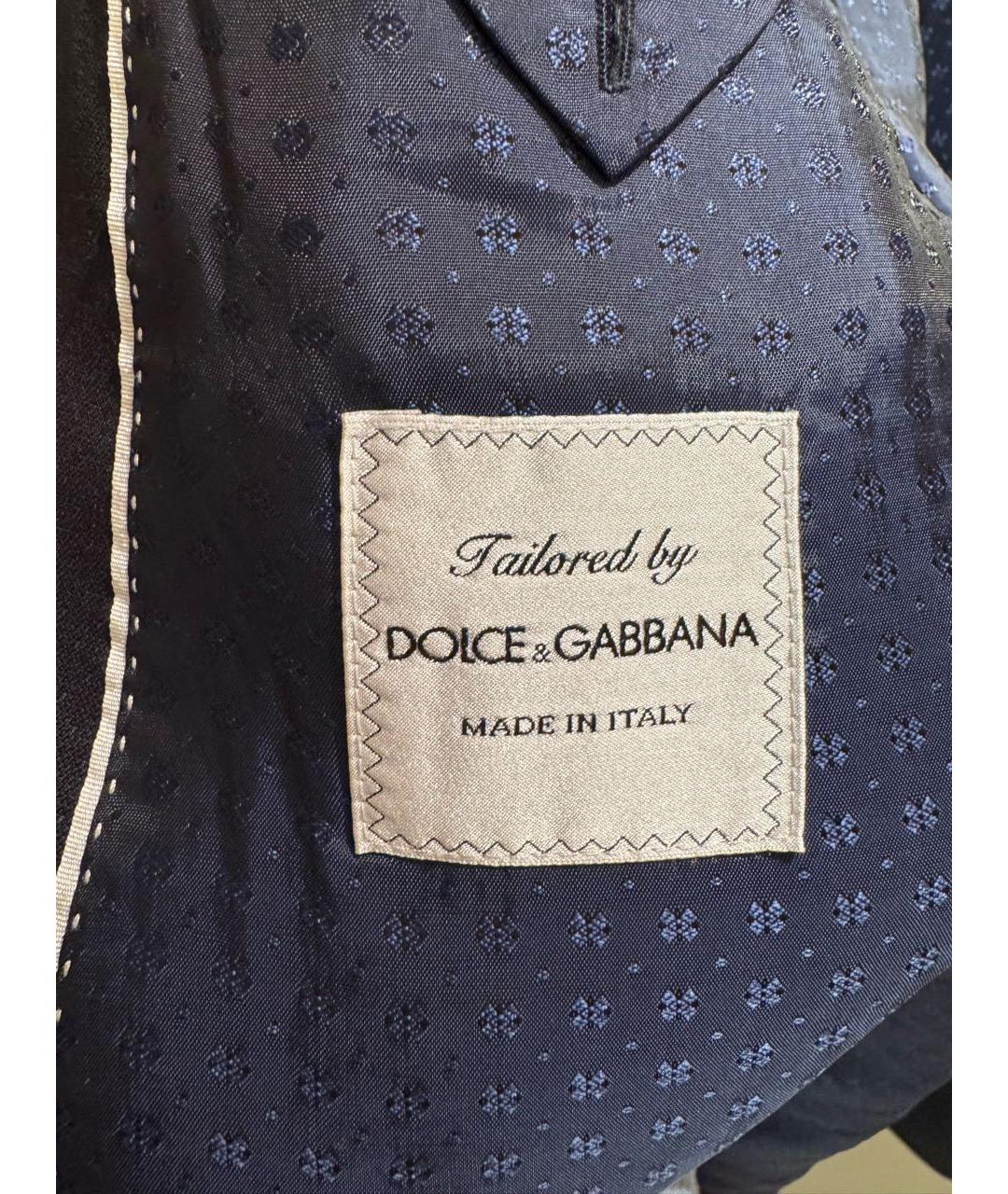 DOLCE&GABBANA Темно-синий шерстяной пиджак, фото 4