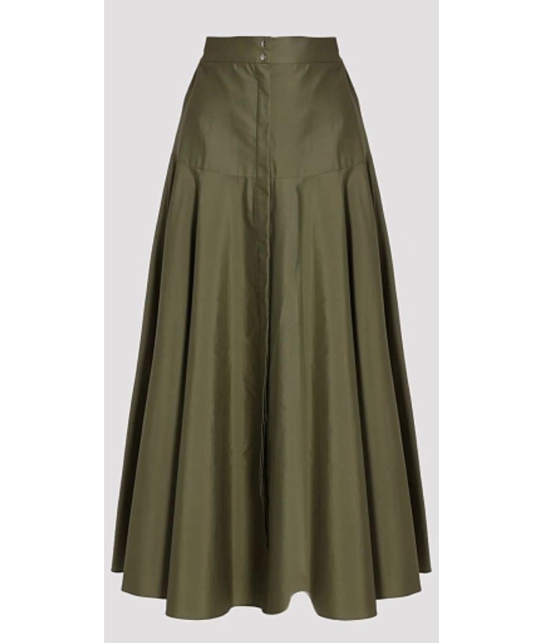 MAX MARA STUDIO Хаки хлопковая юбка макси, фото 7