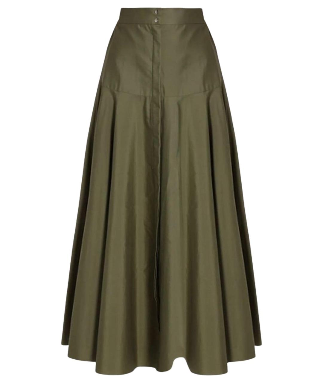 MAX MARA STUDIO Хаки хлопковая юбка макси, фото 1