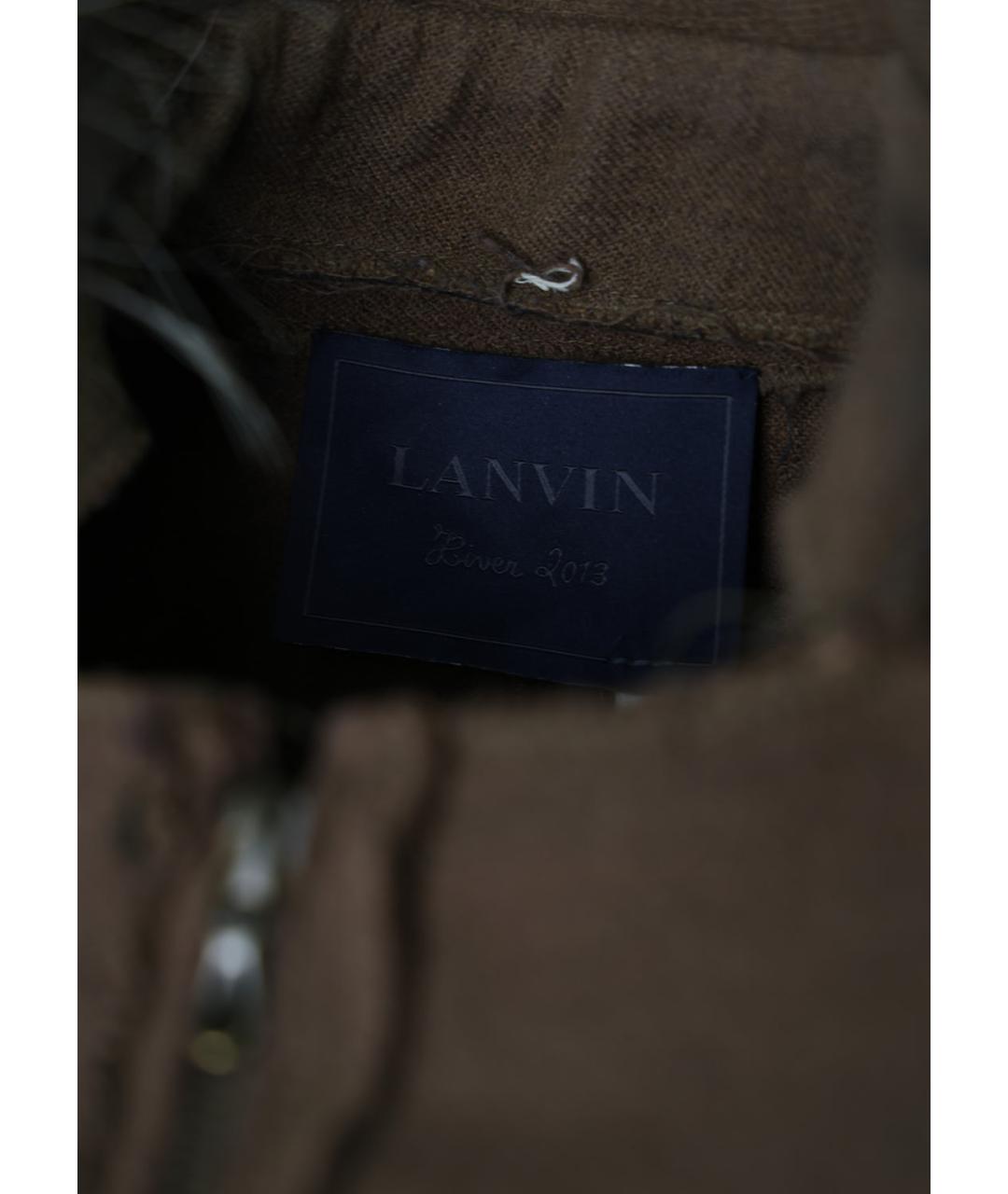 LANVIN Коричневое шерстяное пальто, фото 4