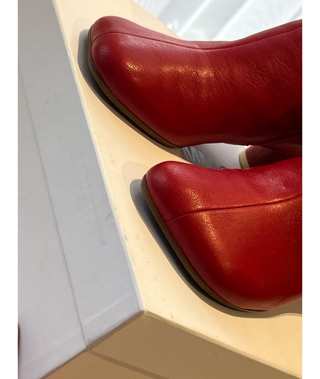 MM6 MAISON MARGIELA Красные кожаные ботильоны, фото 7