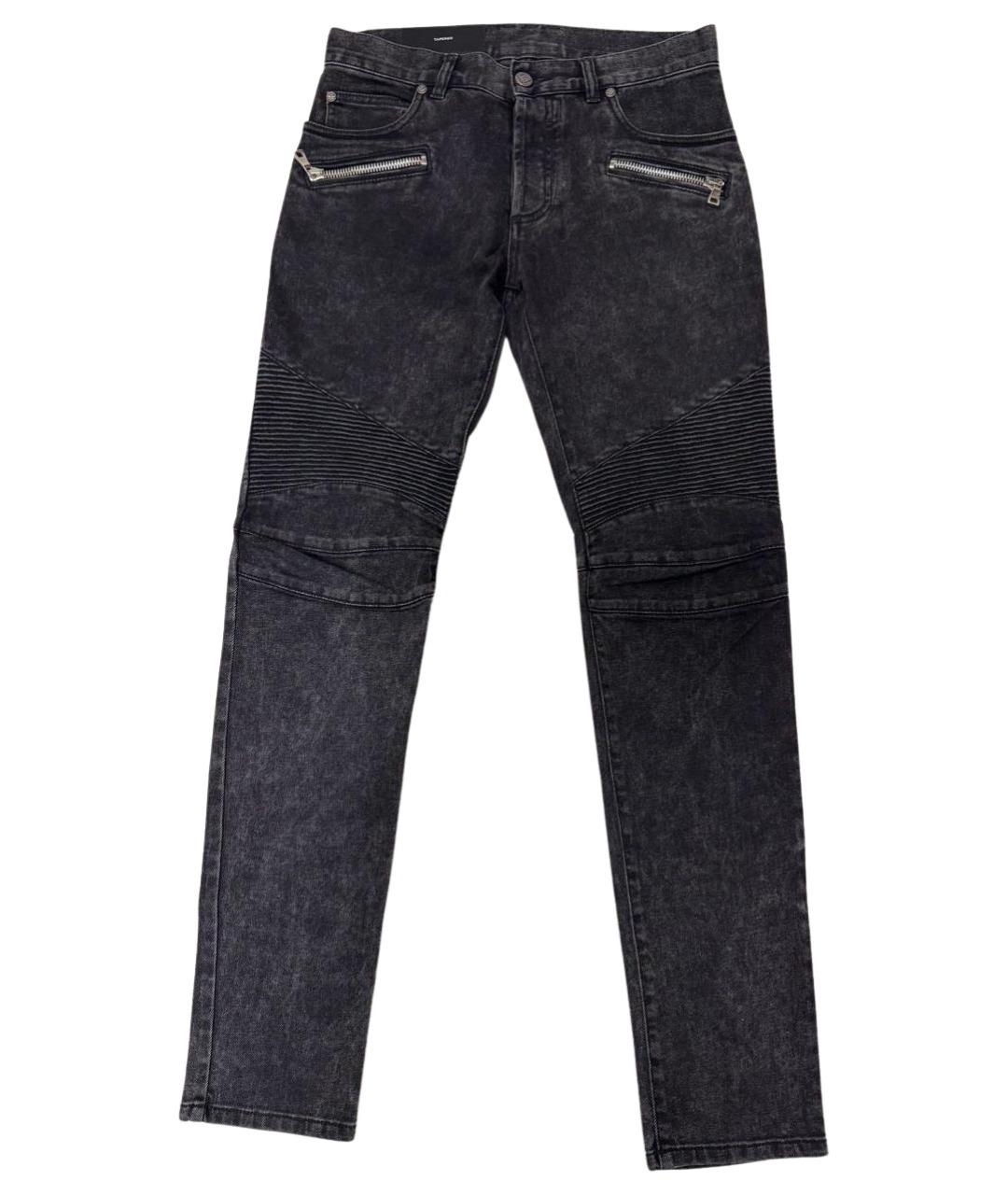BALMAIN Хлопко-эластановые прямые джинсы, фото 1