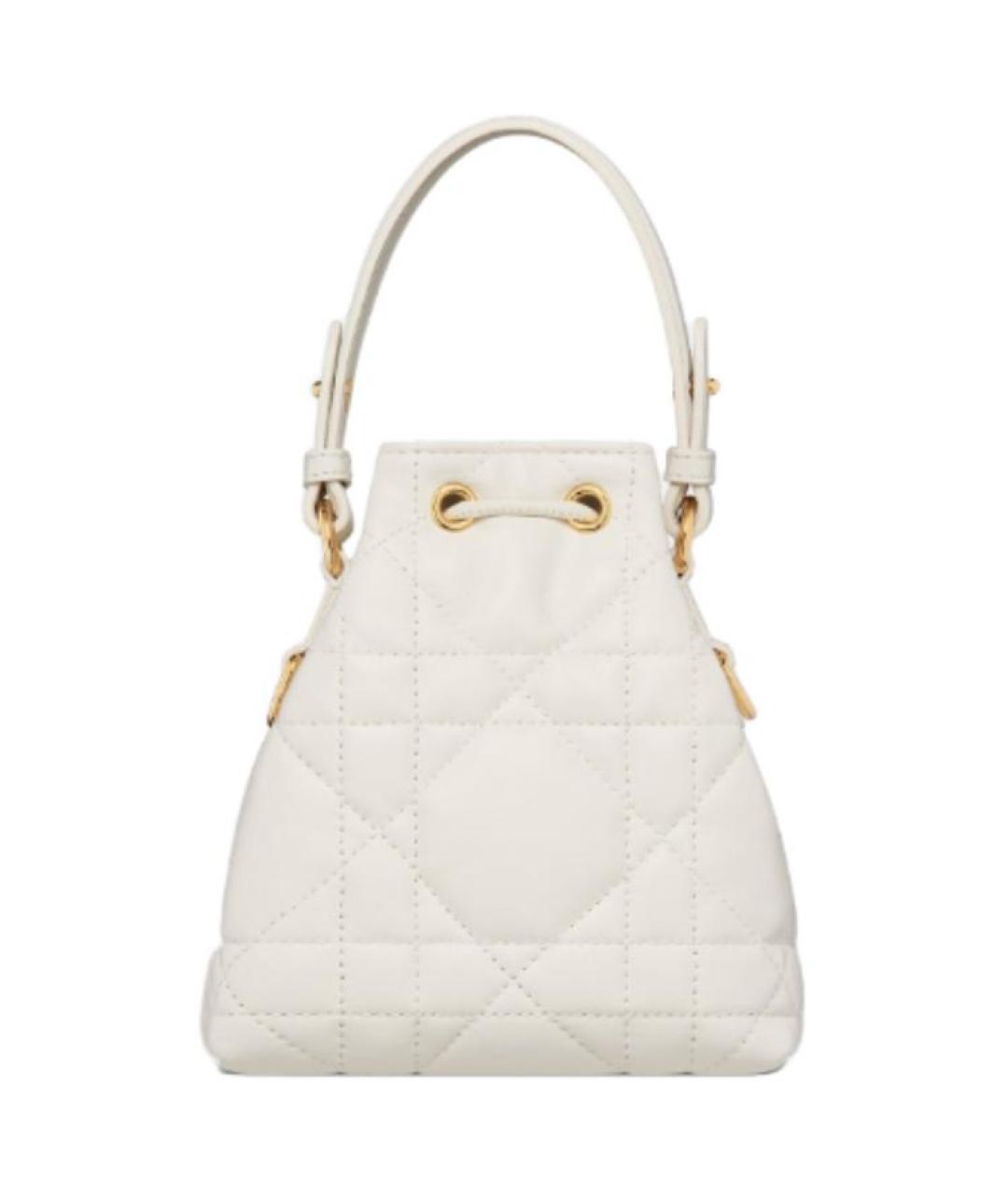 CHRISTIAN DIOR Белая кожаная сумка через плечо, фото 3