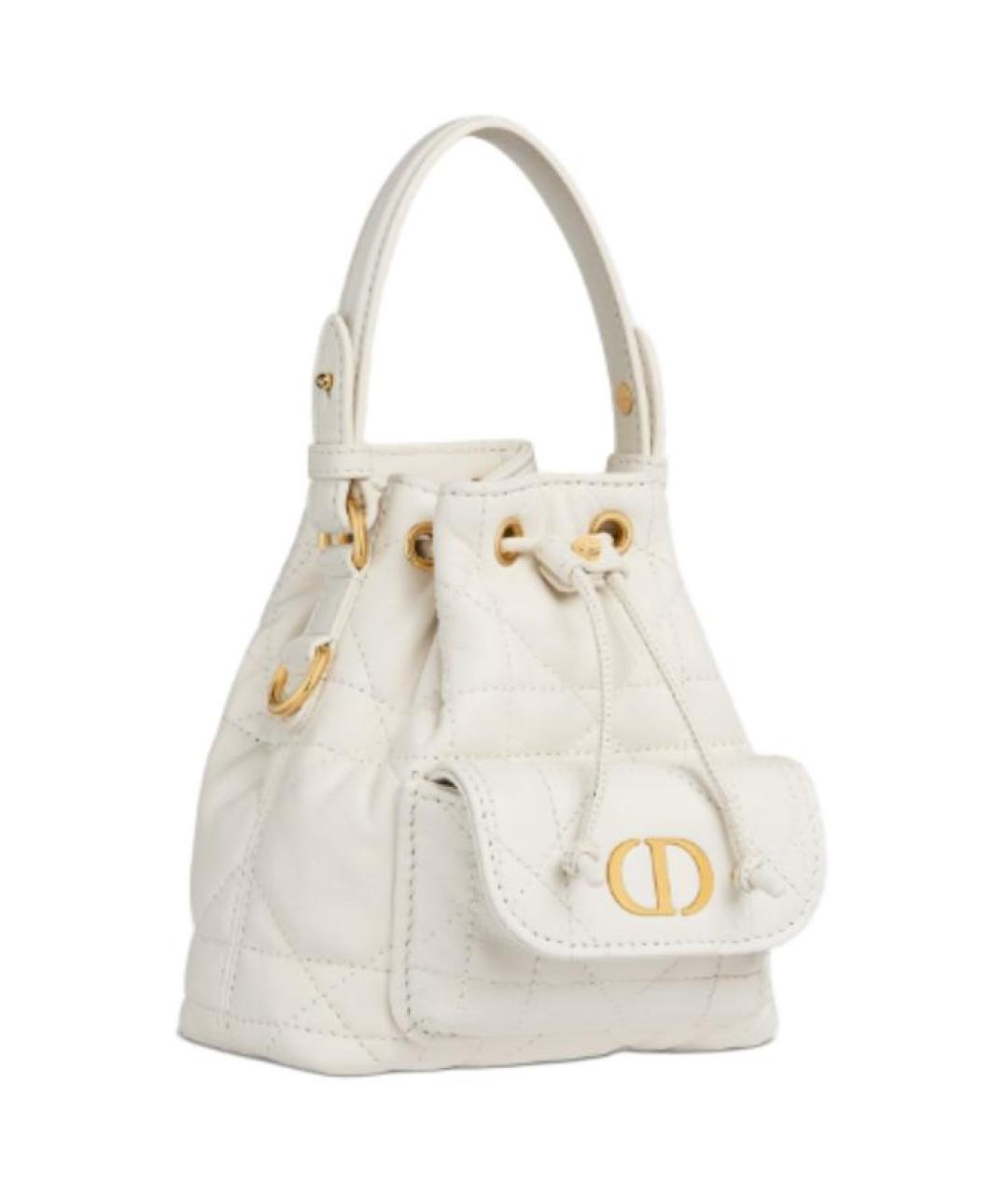 CHRISTIAN DIOR Белая кожаная сумка через плечо, фото 2