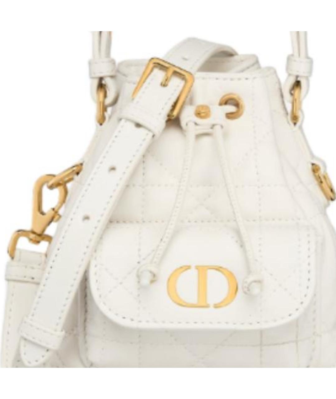 CHRISTIAN DIOR Белая кожаная сумка через плечо, фото 6