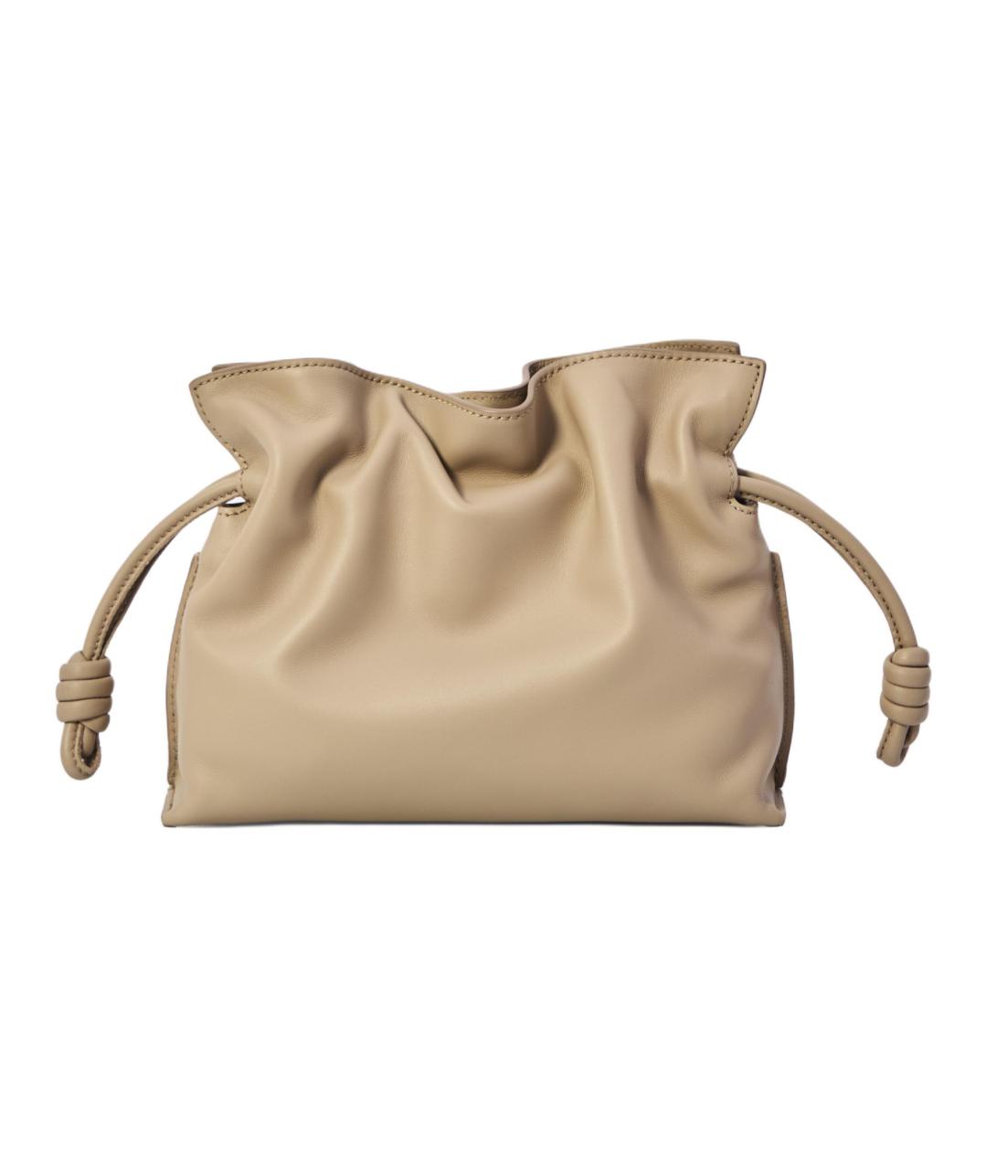 LOEWE Бежевая кожаная сумка через плечо, фото 4