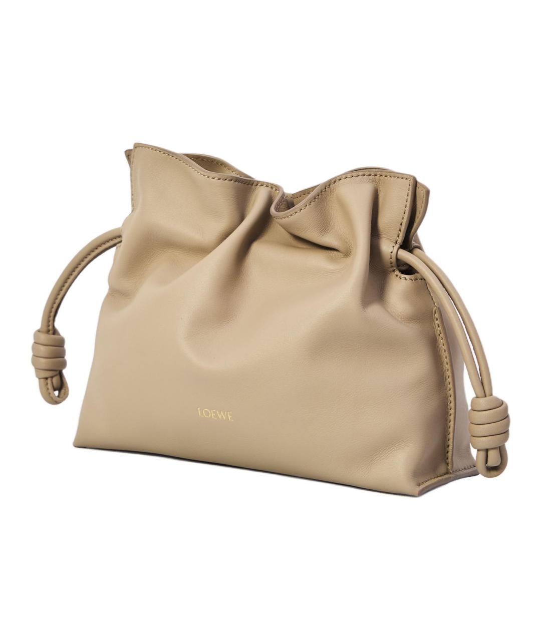 LOEWE Бежевая кожаная сумка через плечо, фото 2