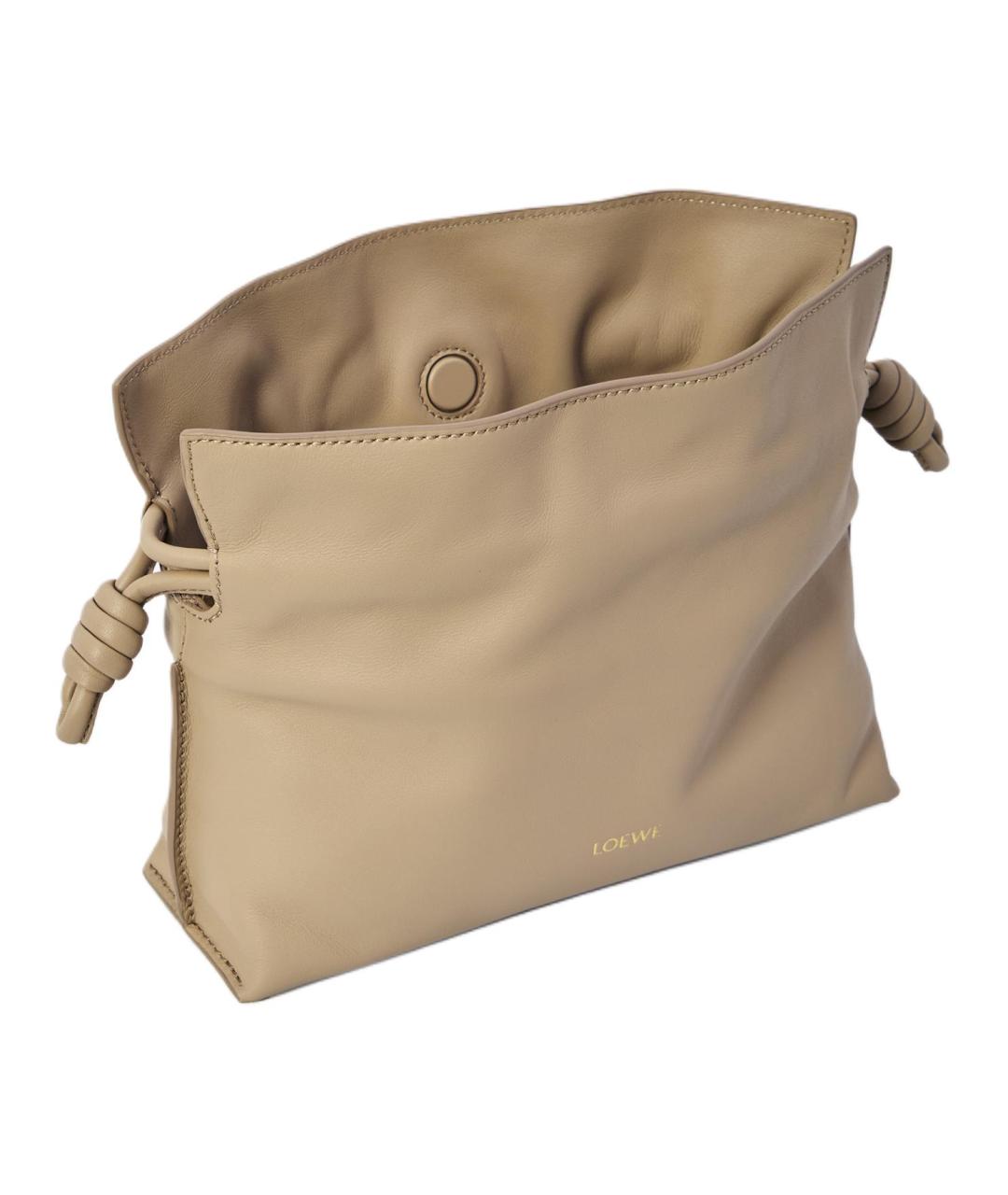 LOEWE Бежевая кожаная сумка через плечо, фото 5