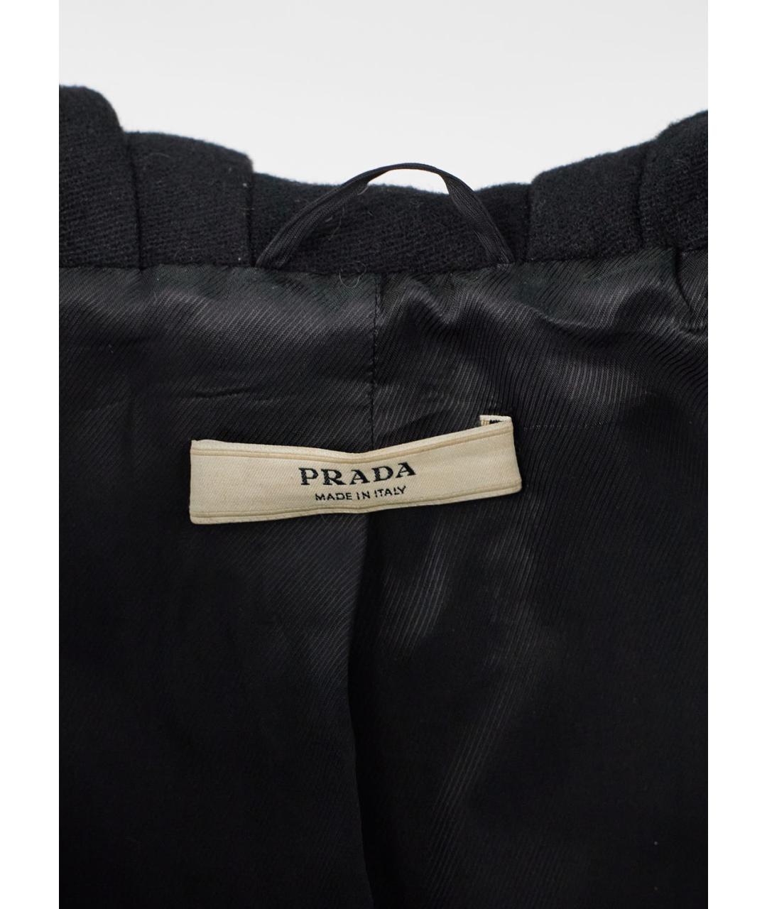 PRADA Черное шерстяное пальто, фото 5