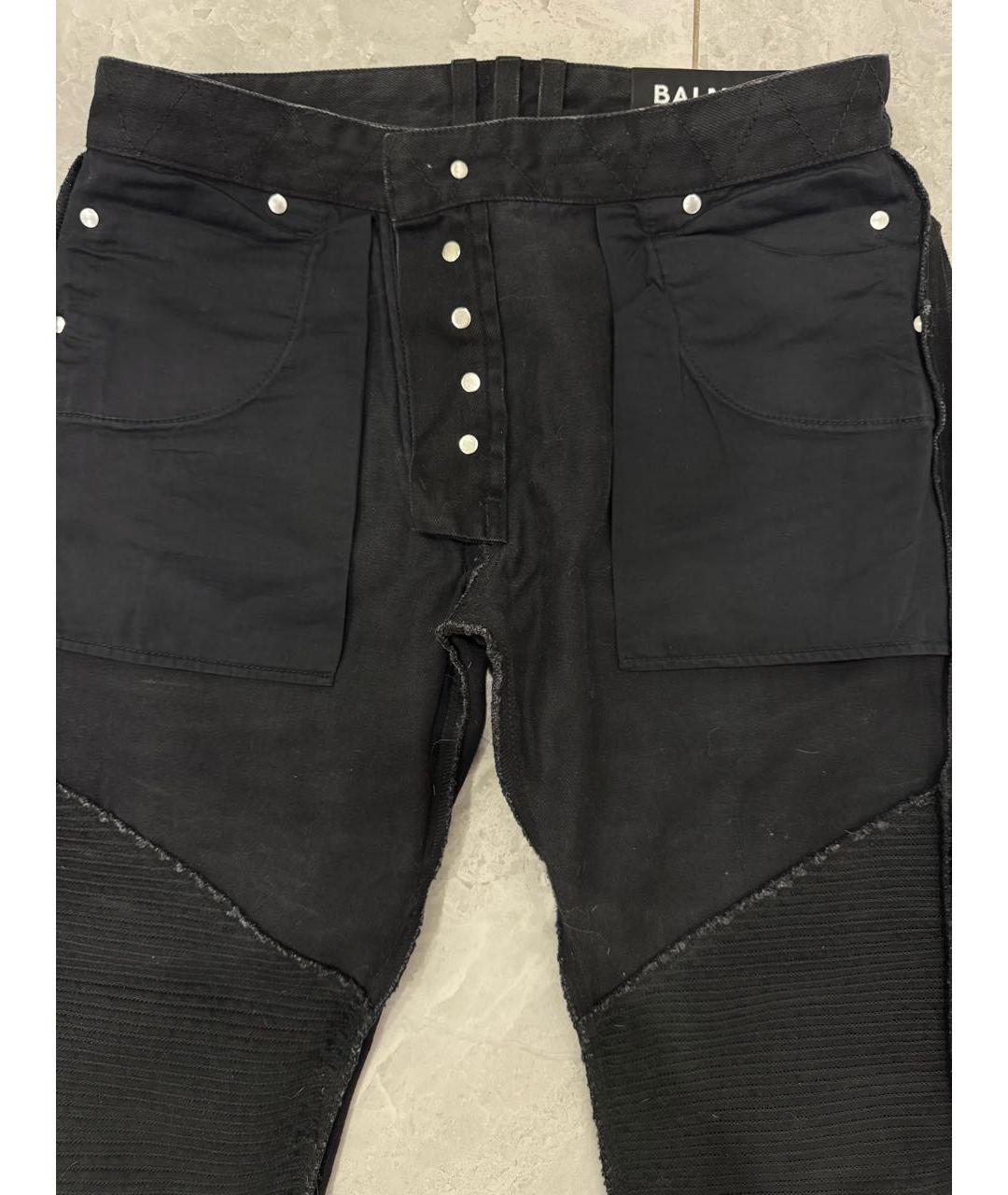 BALMAIN Черные хлопковые прямые джинсы, фото 3