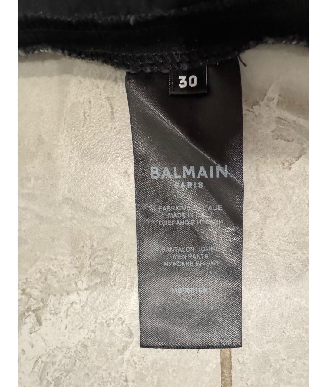 BALMAIN Черные хлопковые прямые джинсы, фото 8