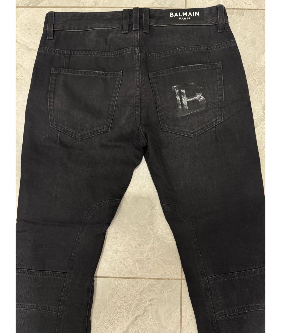 BALMAIN Черные хлопковые прямые джинсы, фото 6
