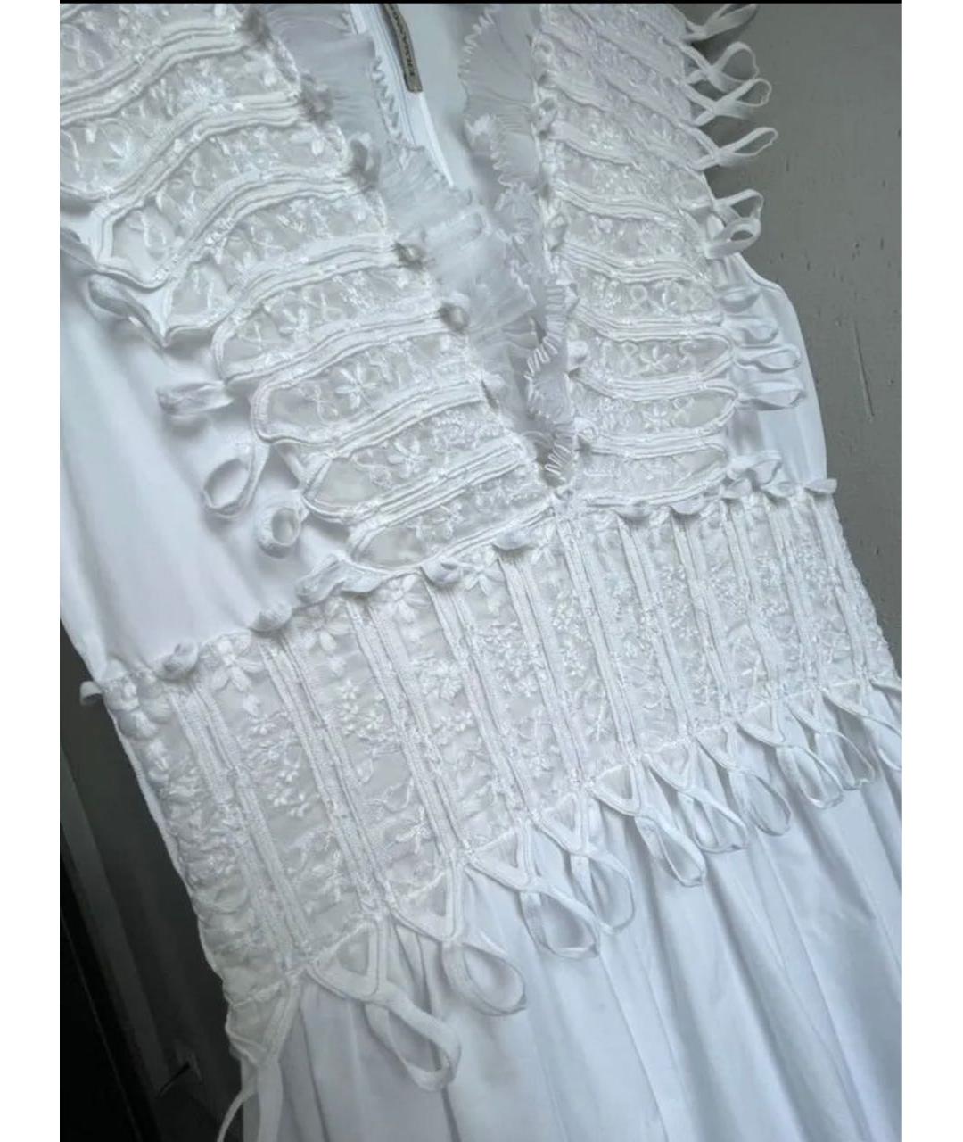 ERMANNO SCERVINO Белое хлопковое коктейльное платье, фото 5