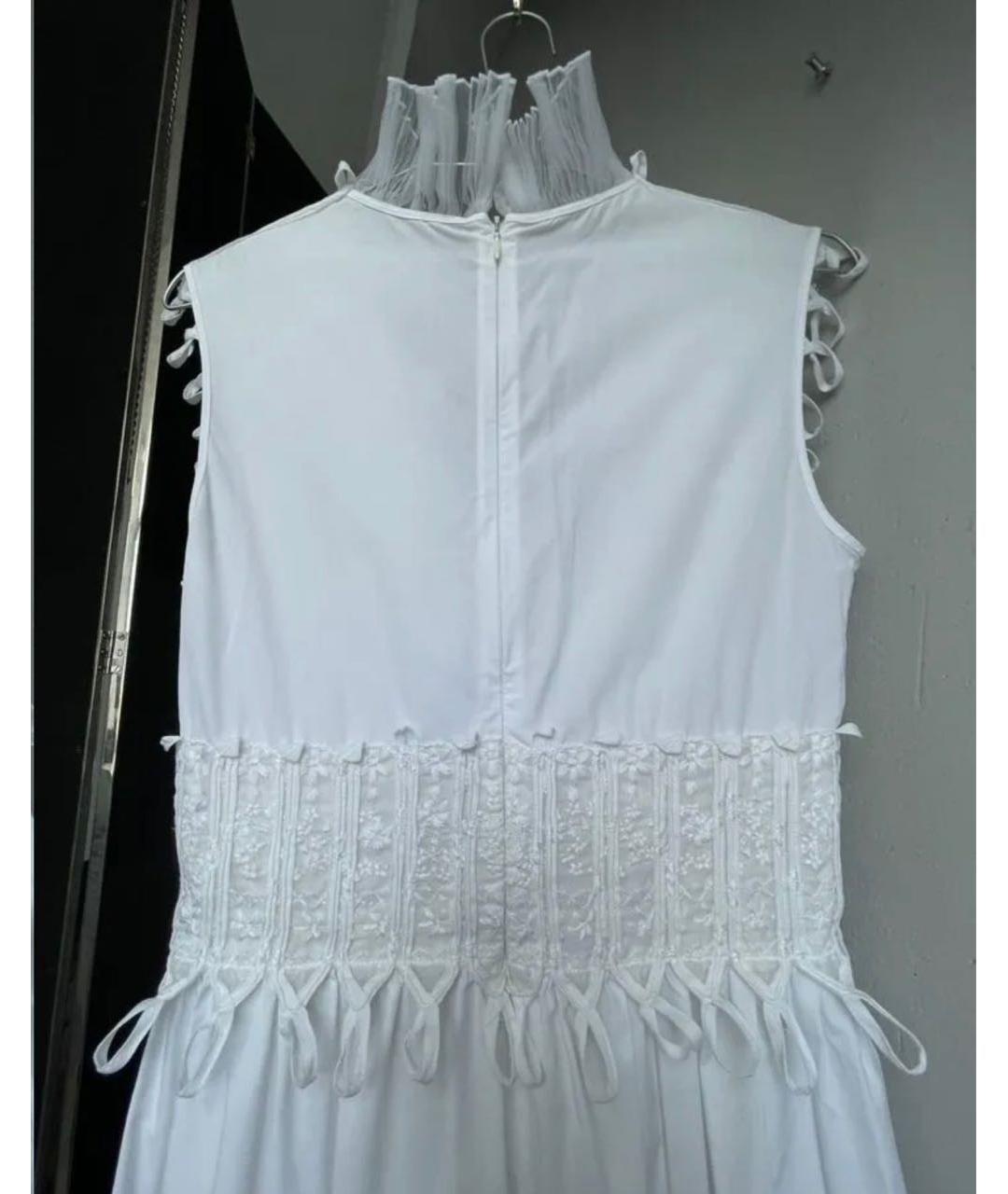 ERMANNO SCERVINO Белое хлопковое коктейльное платье, фото 6