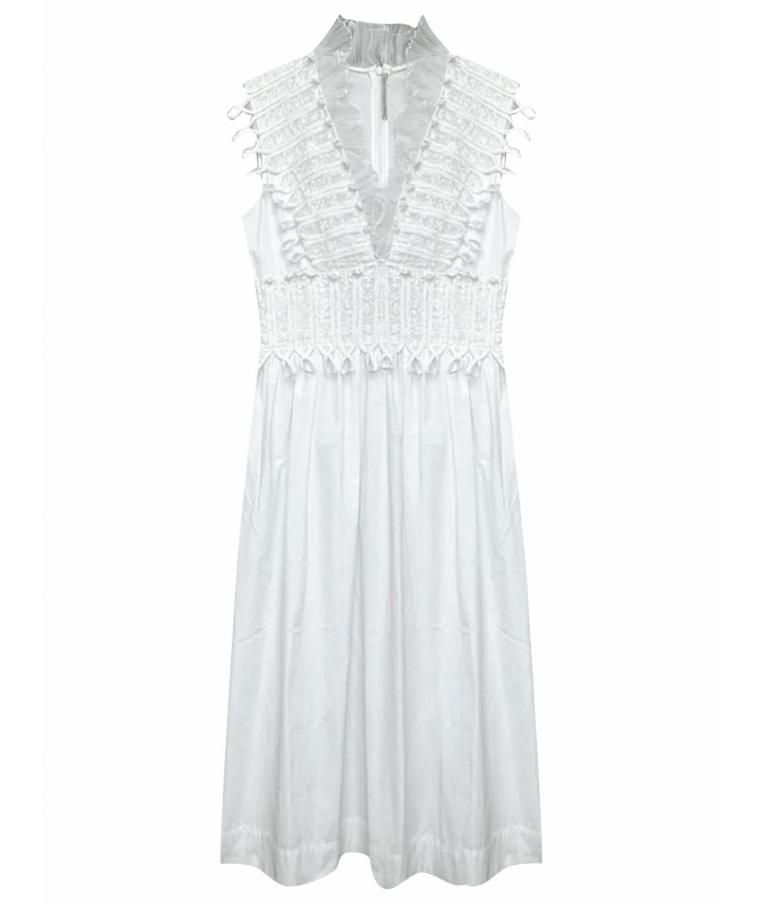 ERMANNO SCERVINO Белое хлопковое коктейльное платье, фото 1